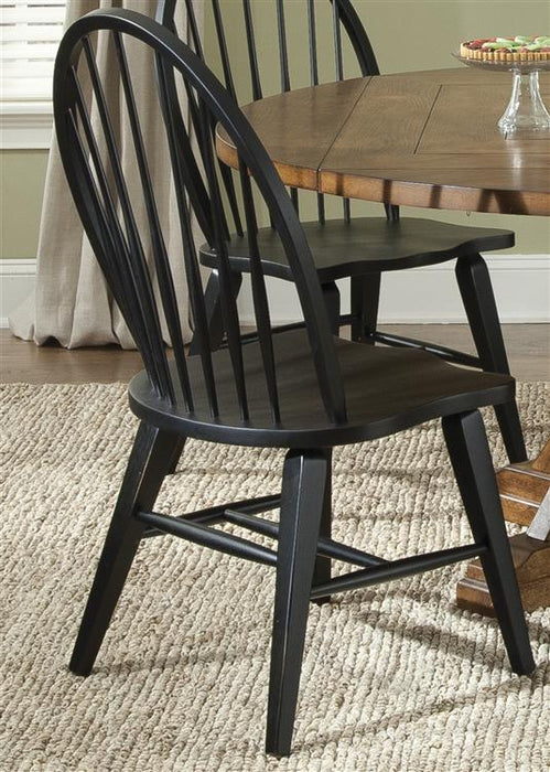 Liberty Furniture Hearthstone Windsor Back Side Chair in Black (Set of 2) - Furniture 4 Less (Jacksonville, NC)