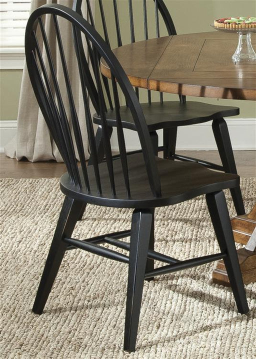 Liberty Furniture Hearthstone Windsor Back Side Chair in Black (Set of 2) - Furniture 4 Less (Jacksonville, NC)