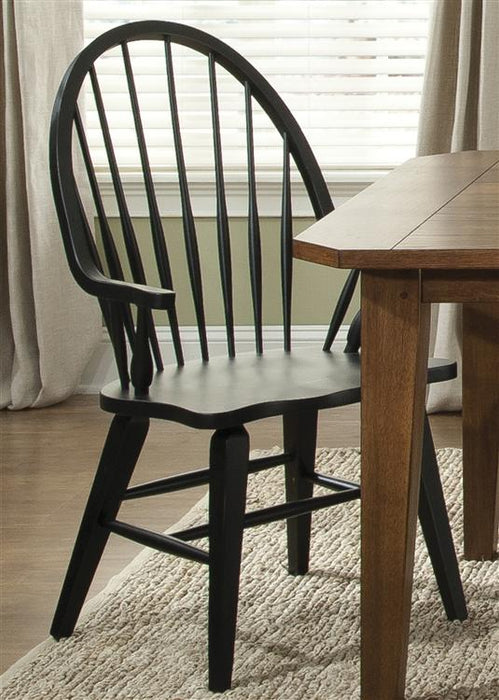 Liberty Furniture Hearthstone Windsor Back Arm Chair in Black (Set of 2) - Furniture 4 Less (Jacksonville, NC)