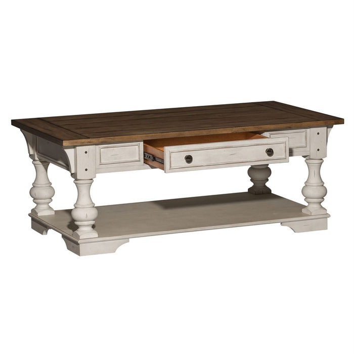 Liberty Morgan Creek Cocktail Table in Antique White - Furniture 4 Less (Jacksonville, NC)