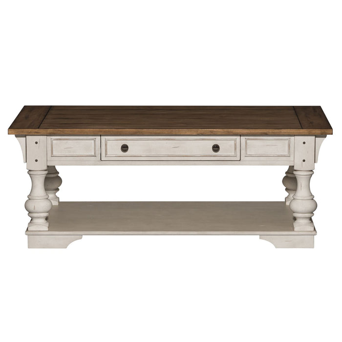 Morgan Creek Cocktail Table in Antique White - Furniture 4 Less (Jacksonville, NC)