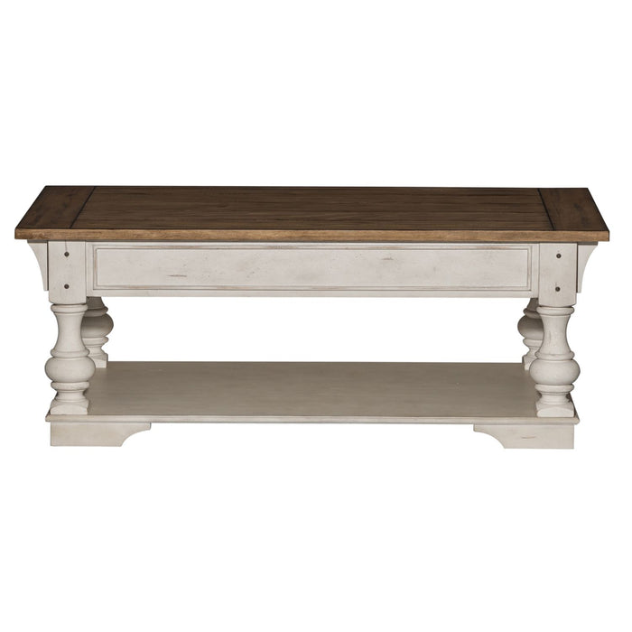 Morgan Creek Cocktail Table in Antique White - Furniture 4 Less (Jacksonville, NC)