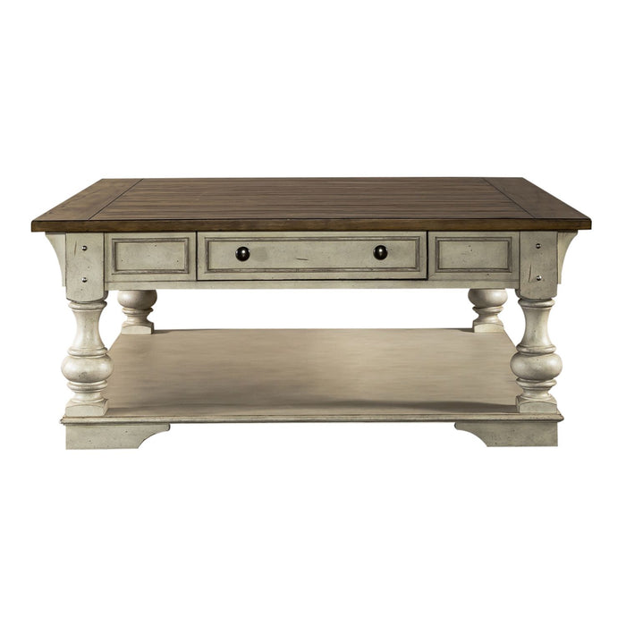 Morgan Creek Cocktail Table in Antique White - Furniture 4 Less (Jacksonville, NC)