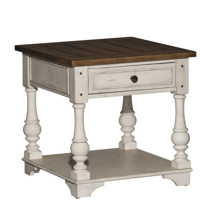 Morgan Creek End Table in Antique White - Furniture 4 Less (Jacksonville, NC)