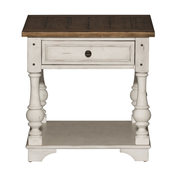 Morgan Creek End Table in Antique White - Furniture 4 Less (Jacksonville, NC)