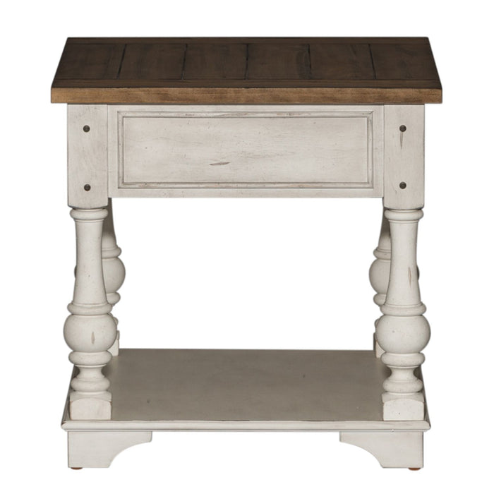 Morgan Creek End Table in Antique White - Furniture 4 Less (Jacksonville, NC)