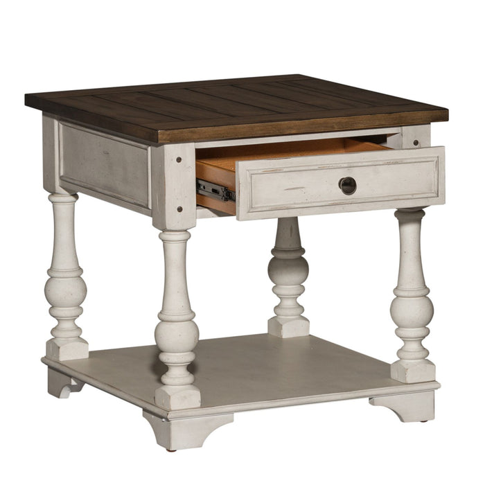 Morgan Creek End Table in Antique White - Furniture 4 Less (Jacksonville, NC)