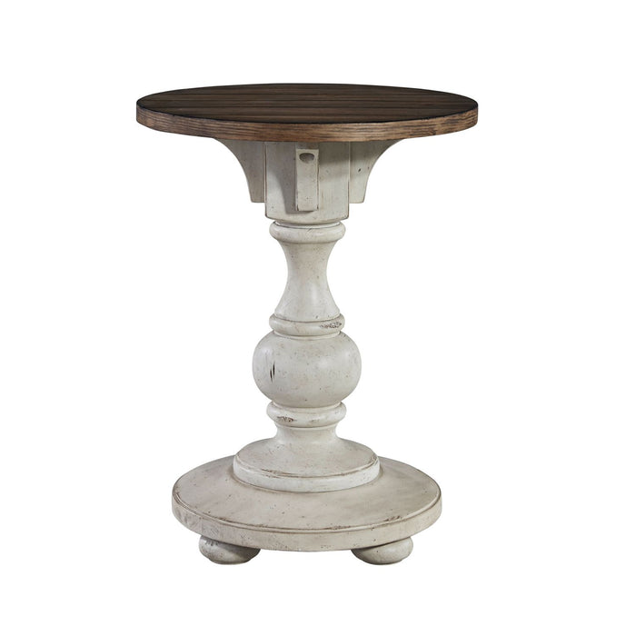 Morgan Creek Chair Side Table in Antique White - Furniture 4 Less (Jacksonville, NC)