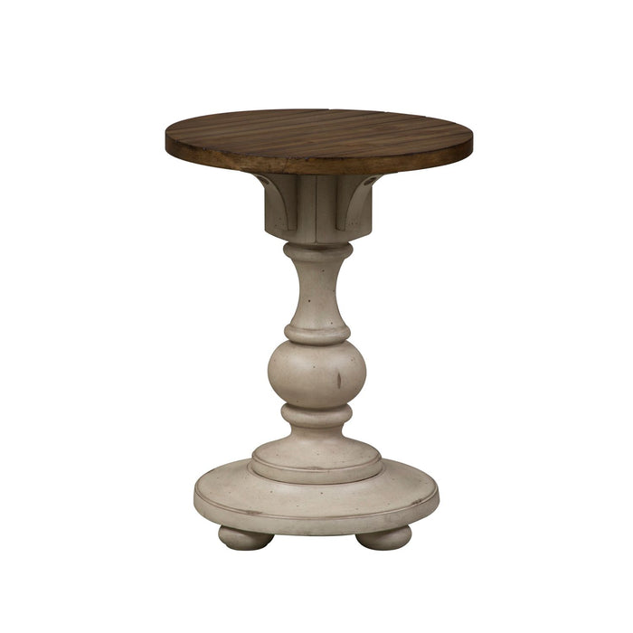 Morgan Creek Chair Side Table in Antique White - Furniture 4 Less (Jacksonville, NC)