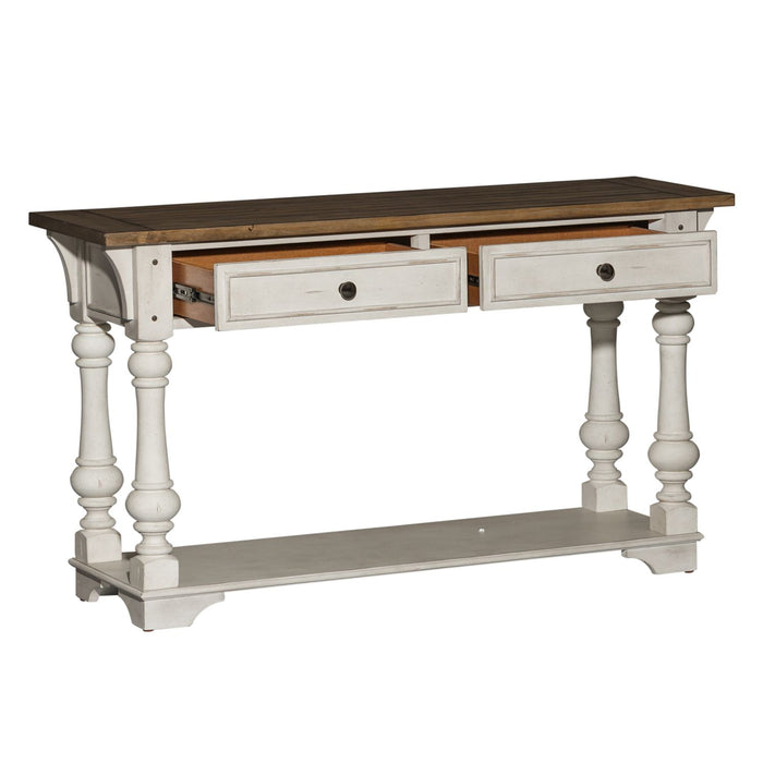 Morgan Creek Sofa Table in Antique White - Furniture 4 Less (Jacksonville, NC)