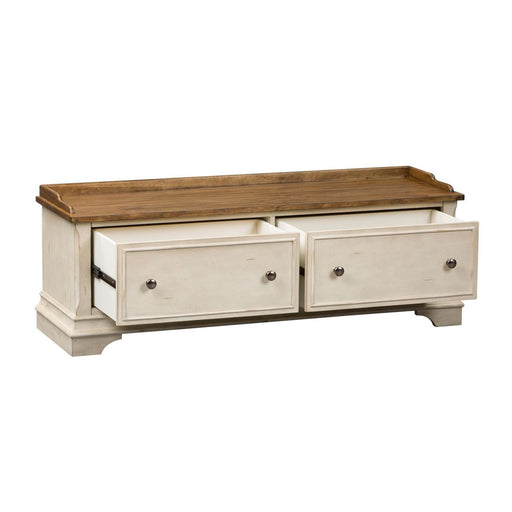 Liberty Morgan Creek Storage Hall Bench in Antique White - Furniture 4 Less (Jacksonville, NC)