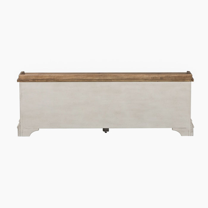 Morgan Creek Storage Hall Bench in Antique White - Furniture 4 Less (Jacksonville, NC)