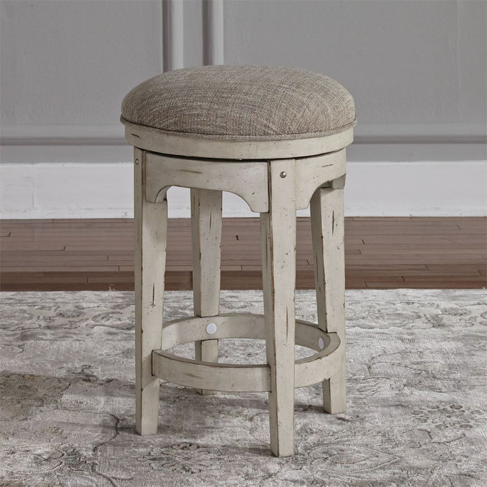 Liberty Morgan Creek Console Swivel Stool in Antique White - Furniture 4 Less (Jacksonville, NC)