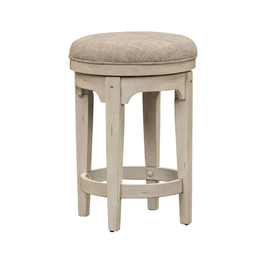 Morgan Creek Console Swivel Stool in Antique White - Furniture 4 Less (Jacksonville, NC)
