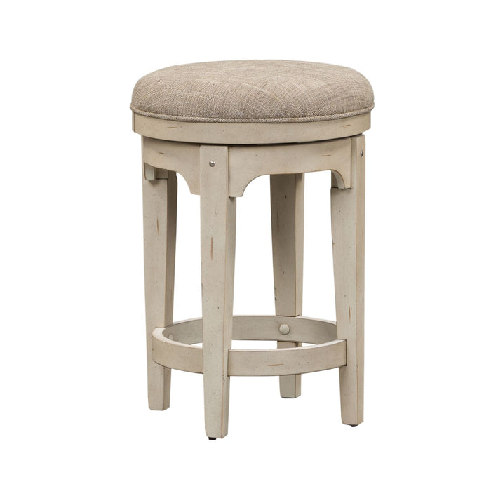 Morgan Creek Console Swivel Stool in Antique White - Furniture 4 Less (Jacksonville, NC)