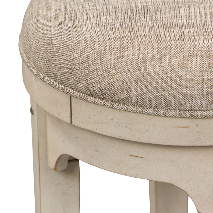 Morgan Creek Console Swivel Stool in Antique White - Furniture 4 Less (Jacksonville, NC)