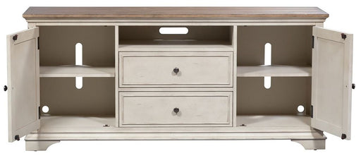 Liberty Morgan Creek 66" TV Console in Antique White - Furniture 4 Less (Jacksonville, NC)