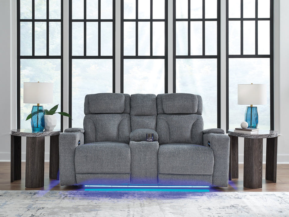 Studio Cave Power Reclining Loveseat with Console - Furniture 4 Less (Jacksonville, NC)