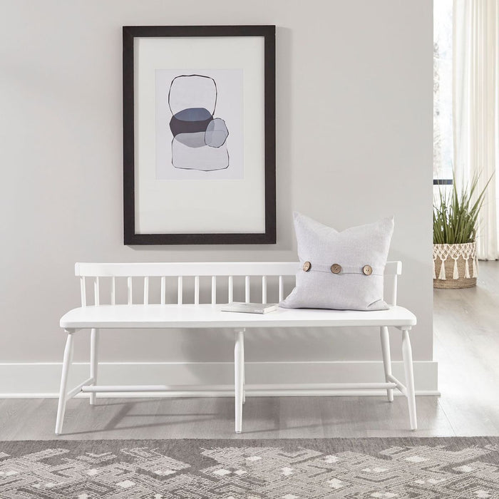 Liberty Furniture Palmetto Heights Low Back Spindle Bench in Two-Tone - Furniture 4 Less (Jacksonville, NC)