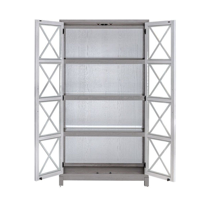Liberty Furniture Palmetto Heights Bunching Display Cabinet in Two-Tone - Furniture 4 Less (Jacksonville, NC)