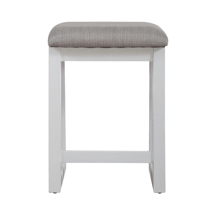 Liberty Furniture Palmetto Heights Upholstered Swivel Stool in Shell White & Driftwood - Furniture 4 Less (Jacksonville, NC)