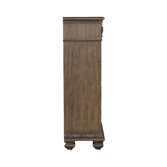 Carlisle Court 5 Drawer Chest in Chestnut with Dusty Wax - Furniture 4 Less (Jacksonville, NC)