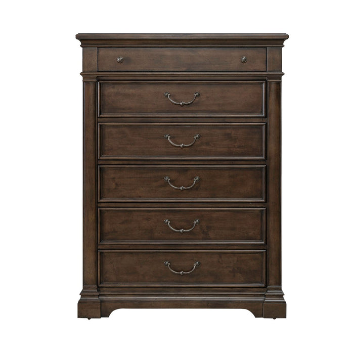 Arden Road 6 Drawer Chest in Satin Cherry - Furniture 4 Less (Jacksonville, NC)