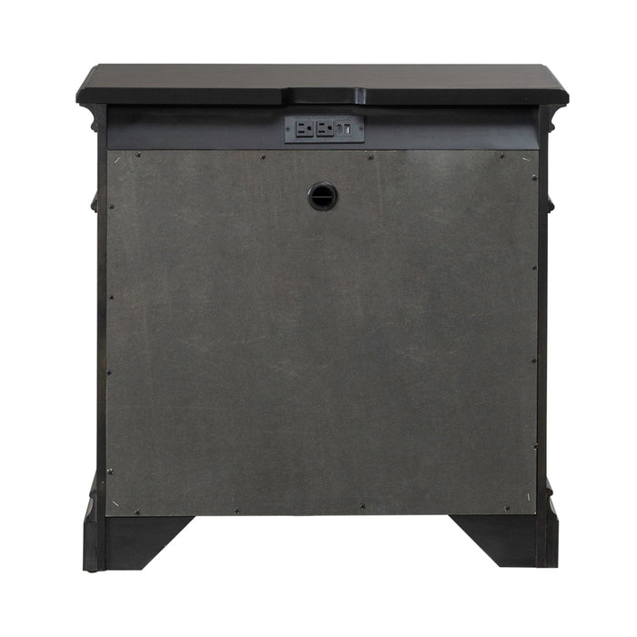 Arden Road Nightstand with Charging Station in Satin Cherry - Furniture 4 Less (Jacksonville, NC)