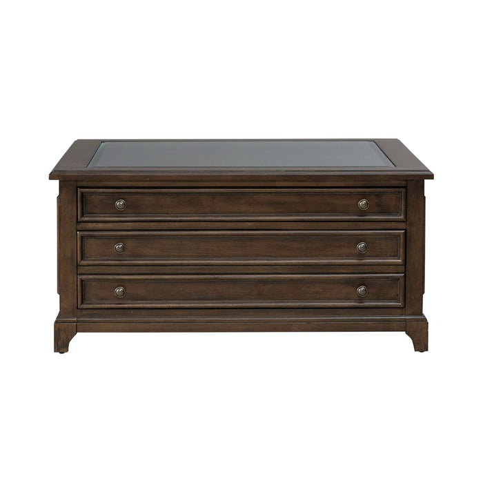 Arden Road Square Collector Cocktail Table in Satin Cherry - Furniture 4 Less (Jacksonville, NC)