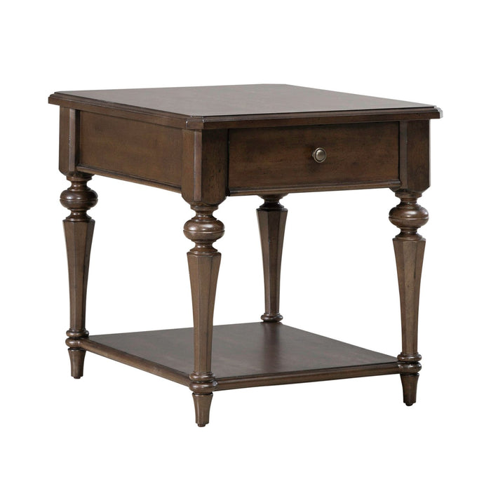 Arden Road Drawer End Table in Satin Cherry - Furniture 4 Less (Jacksonville, NC)