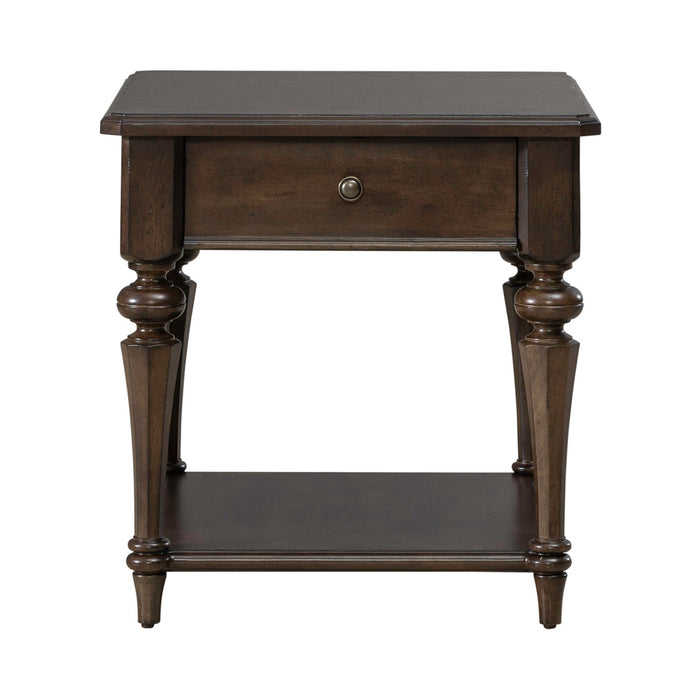 Arden Road Drawer End Table in Satin Cherry - Furniture 4 Less (Jacksonville, NC)
