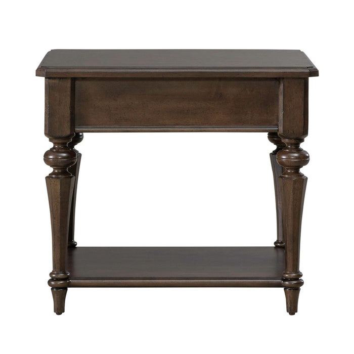 Arden Road Drawer End Table in Satin Cherry - Furniture 4 Less (Jacksonville, NC)
