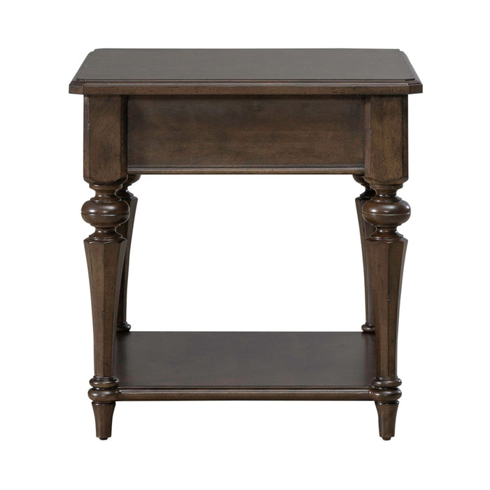 Arden Road Drawer End Table in Satin Cherry - Furniture 4 Less (Jacksonville, NC)
