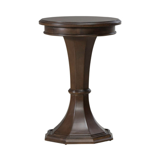 Arden Road Round Chairside Table in Satin Cherry - Furniture 4 Less (Jacksonville, NC)
