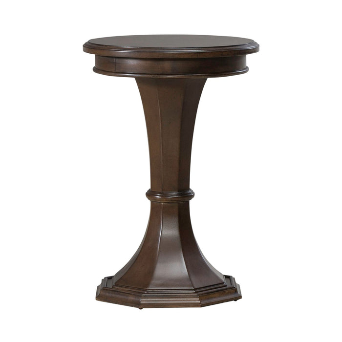 Arden Road Round Chairside Table in Satin Cherry - Furniture 4 Less (Jacksonville, NC)