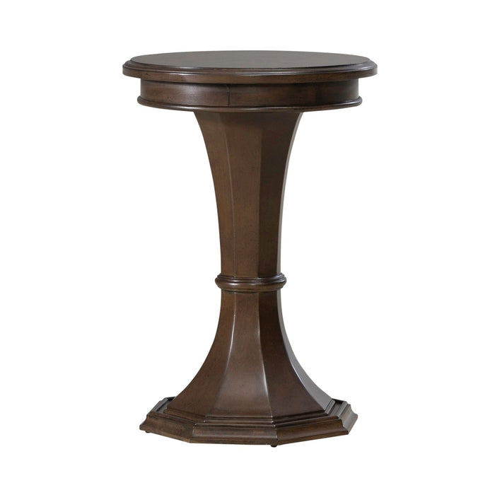 Arden Road Round Chairside Table in Satin Cherry - Furniture 4 Less (Jacksonville, NC)