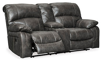 Dunwell Power Reclining Loveseat with Console - Furniture 4 Less (Jacksonville, NC)