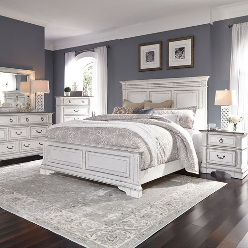 Abbey Park King Panel Bed, Dresser & Mirror, Chest, Night Stand image