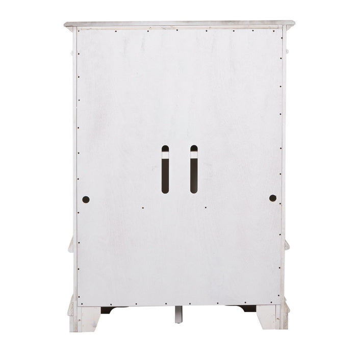 Abbey Park Mirrored Door Chest in Antique White - Furniture 4 Less (Jacksonville, NC)