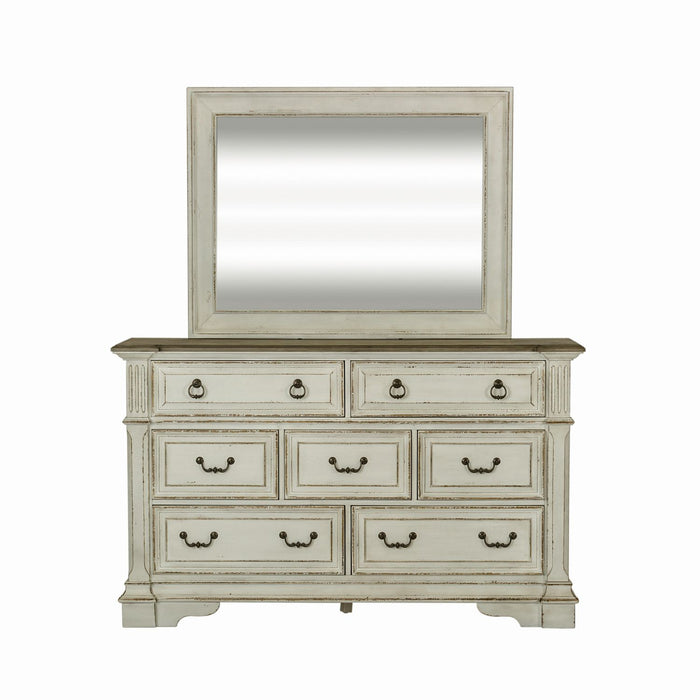 Abbey Park Mirror in Antique White - Furniture 4 Less (Jacksonville, NC)