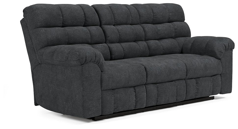 Wilhurst Reclining Sofa with Drop Down Table - Furniture 4 Less (Jacksonville, NC)