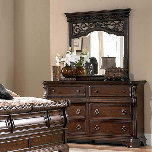 Arbor Place King California Sleigh Bed, Dresser & Mirror, Night Stand - Furniture 4 Less (Jacksonville, NC)