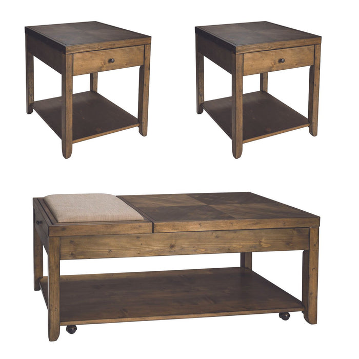 Mitchell 3 Piece Set (1-Cocktail 2-End Tables) - Furniture 4 Less (Jacksonville, NC)