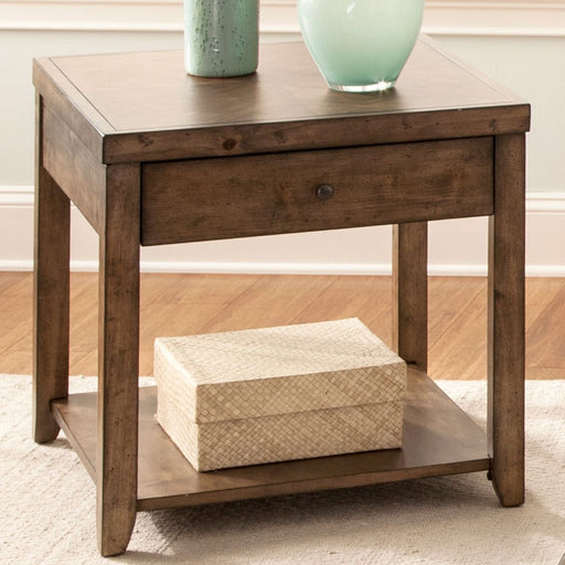 Liberty Furniture Mitchell End Table in Brown - Furniture 4 Less (Jacksonville, NC)