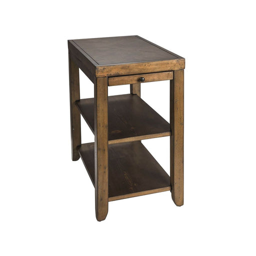Liberty Furniture Mitchell Chairside Table in Brown - Furniture 4 Less (Jacksonville, NC)