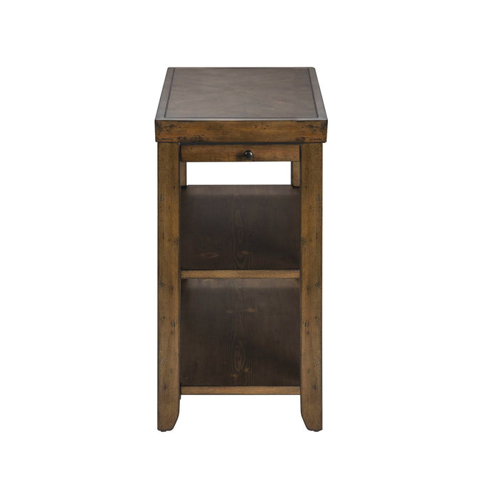 Mitchell Chairside Table in Brown - Furniture 4 Less (Jacksonville, NC)