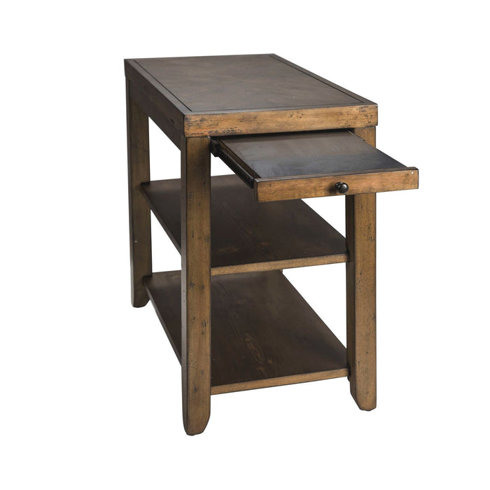 Mitchell Chairside Table in Brown - Furniture 4 Less (Jacksonville, NC)