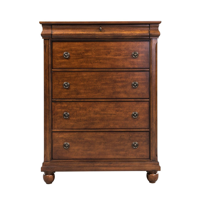 Rustic Traditions King Sleigh Bed, Dresser & Mirror, Chest - Furniture 4 Less (Jacksonville, NC)