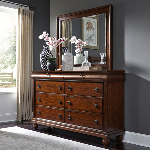Rustic Traditions King Sleigh Bed, Dresser & Mirror, Night Stand - Furniture 4 Less (Jacksonville, NC)