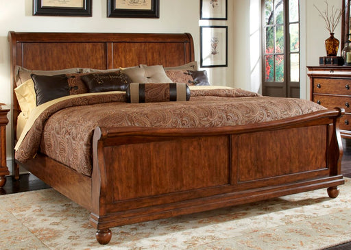 Liberty Furniture Rustic Traditions King Sleigh Bed in Rustic Cherry - Furniture 4 Less (Jacksonville, NC)